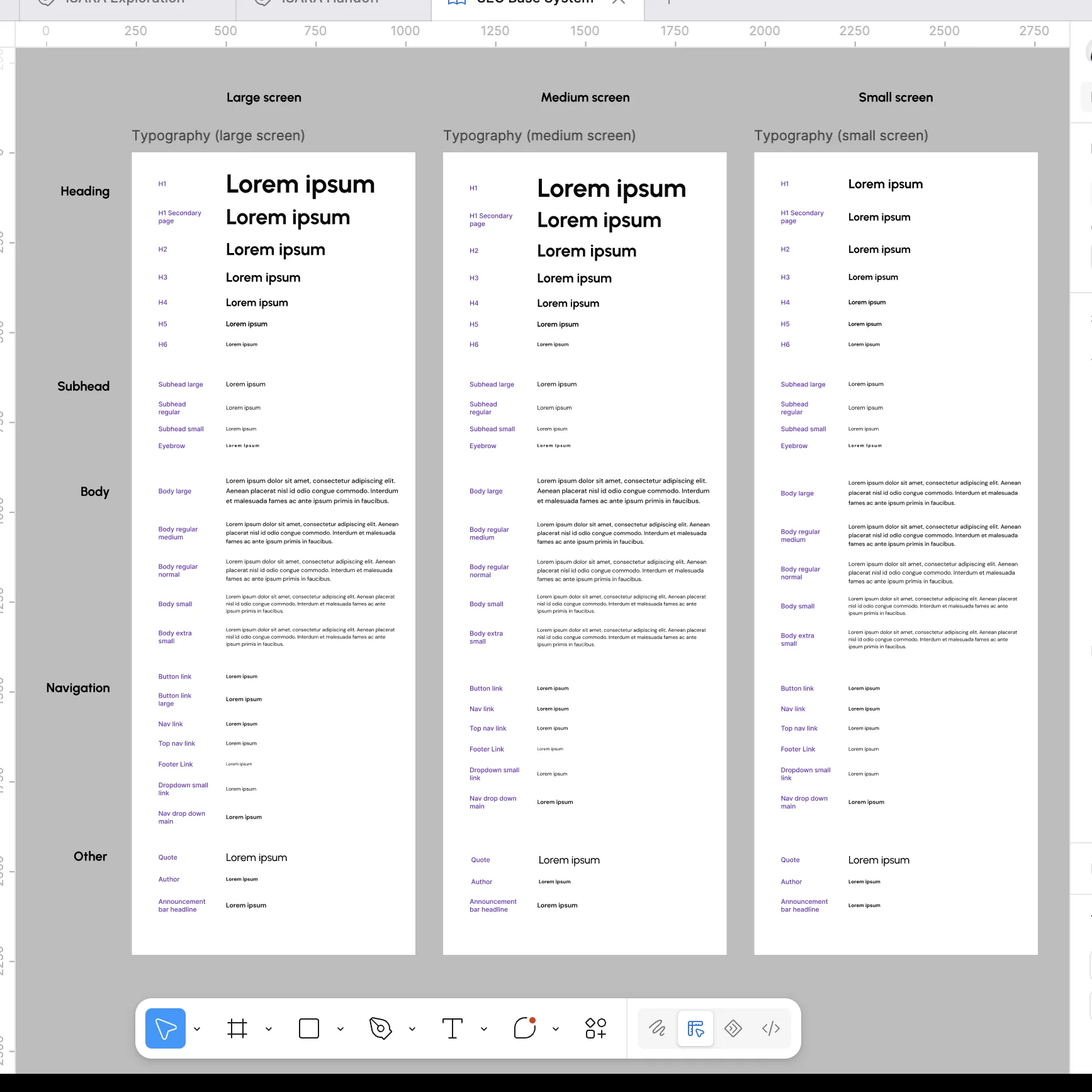Status tag and key components documenting feedback colors and system behavior