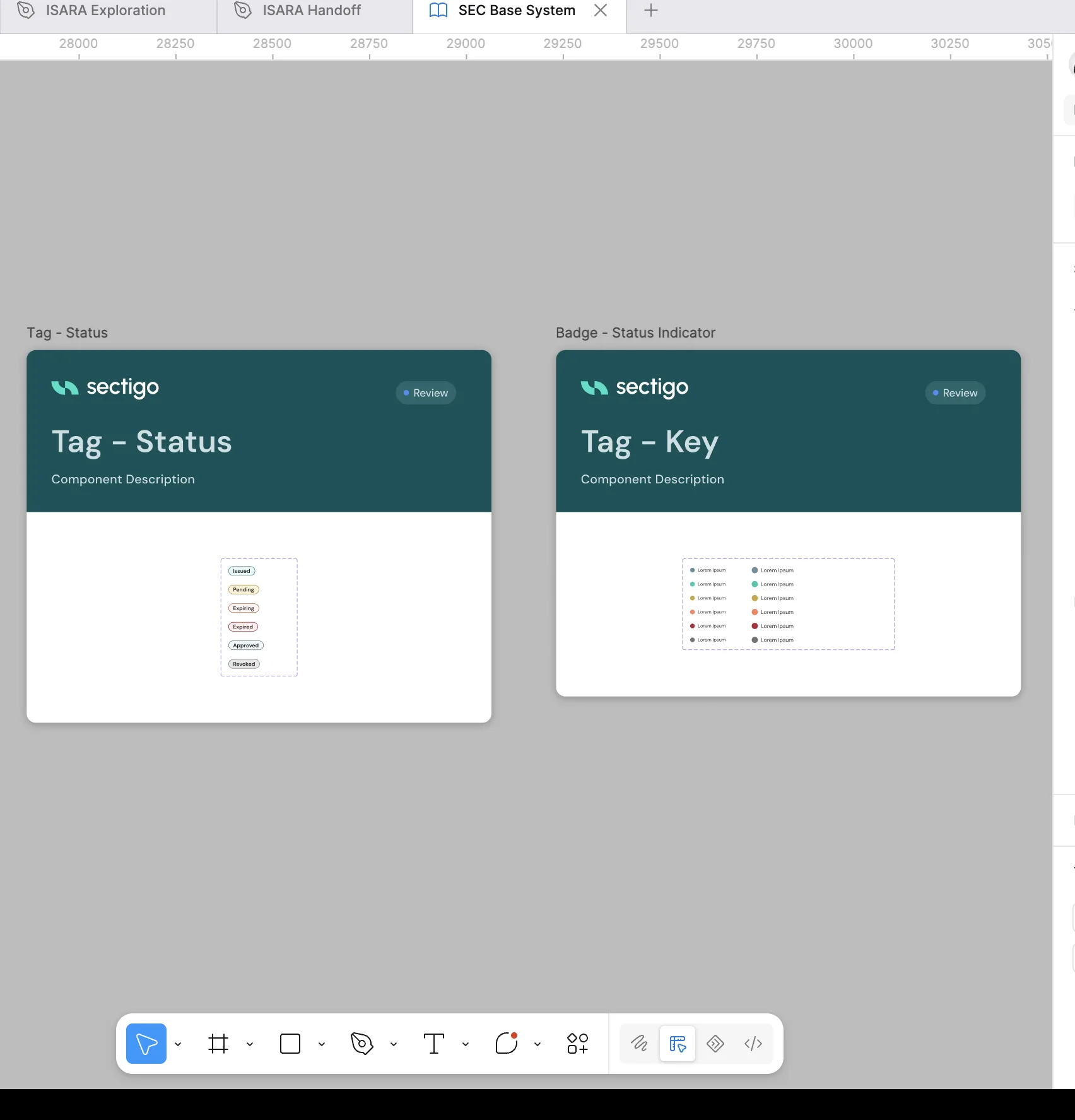 Figma documentation for responsive typography across large, medium, and small screens